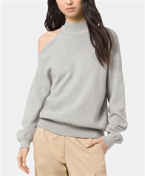 michael kors black cold shoulder sweater|michael kors sweater women's.